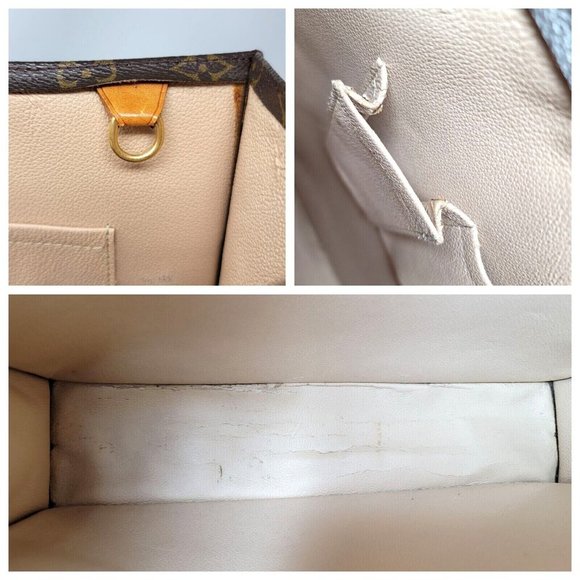 Louis Vuitton Sac Plat Monogram Canvas Leather Large Tote Bag Authentic MI0041 - Picture 12 of 12